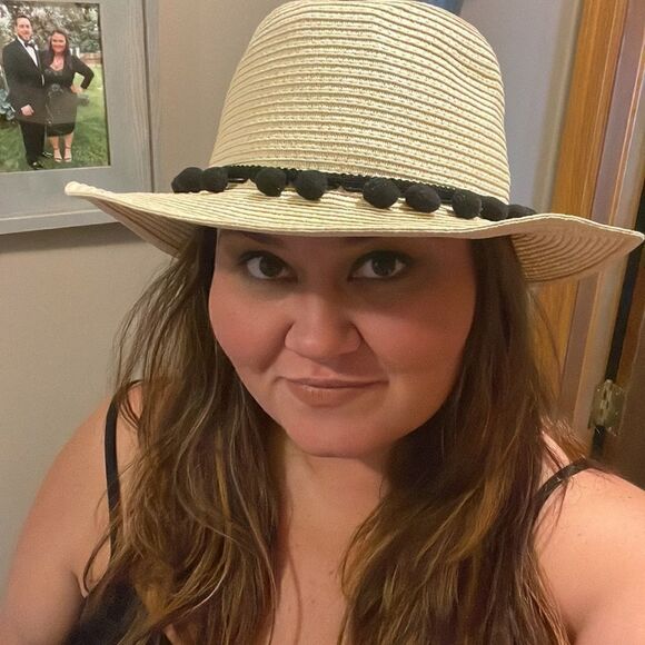 Cream Fedora Hat with Black Tassles - Picture 1 of 5